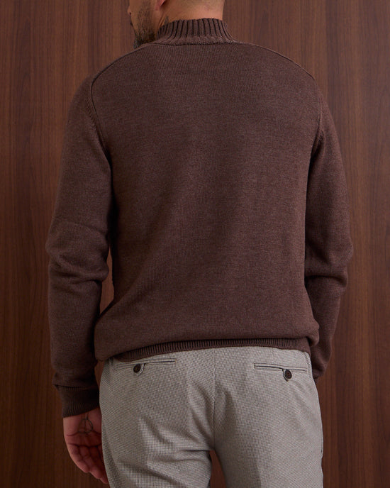 Brown Calm Structured High Neck Sweater