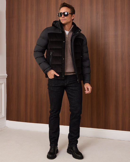 Mocha Knitted Wool Zipneck Sweater